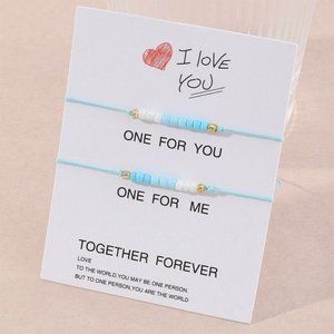 "Together Forever" beaded bracelet set